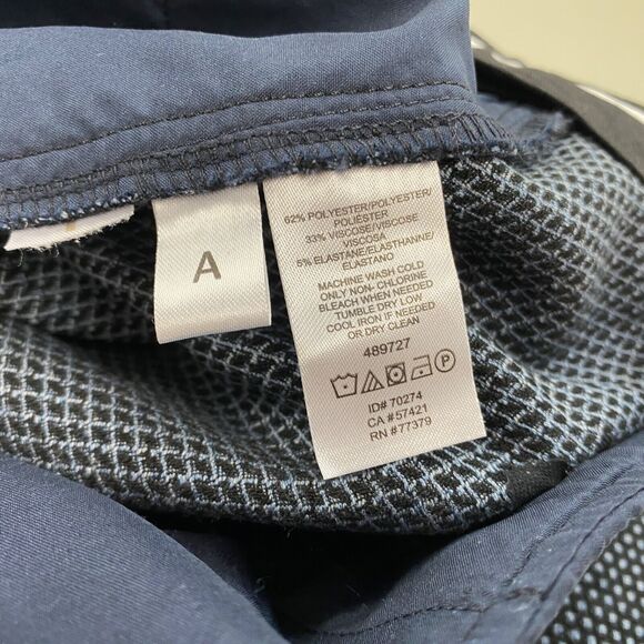 Ann Taylor Dress Pants Womens 12 Navy Blue Swiss Dot Ankle Stretch Career 36x28 - Picture 6 of 11